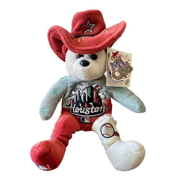 VTG 2004 MLB All Star Game Houston Astros Teddy Bear Plush 9" Authentic Tag Rare - Picture 1 of 10